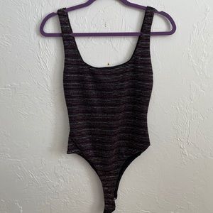 NWT Lush metallic striped tank bodysuit